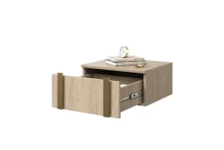 Bogart Szafki I Regały*2 x VERICA SZAFKA NOCNA 50 1SZ - dąb biszkoptowy / złote uchwyty / wisząca