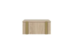 Bogart Szafki I Regały*2 x VERICA SZAFKA NOCNA 50 1SZ - dąb biszkoptowy / złote uchwyty / wisząca