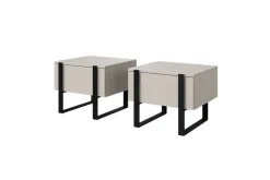 Bogart Szafki I Regały*2 x VERICA SZAFKA NOCNA 50 1SZ - cashmere / czarne nogi