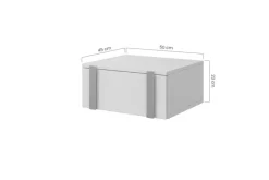 Bogart Szafki I Regały*2 x VERICA SZAFKA NOCNA 50 1SZ - dąb biszkoptowy / czarne uchwyty / wisząca