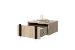 Bogart Szafki I Regały*2 x VERICA SZAFKA NOCNA 50 1SZ - dąb biszkoptowy / czarne uchwyty / wisząca