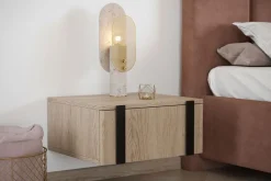 Bogart Szafki I Regały*2 x VERICA SZAFKA NOCNA 50 1SZ - dąb biszkoptowy / czarne uchwyty / wisząca