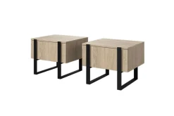 Bogart Szafki I Regały*2 x VERICA SZAFKA NOCNA 50 1SZ - dąb biszkoptowy / czarne nogi