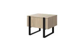 Bogart Szafki I Regały*2 x VERICA SZAFKA NOCNA 50 1SZ - dąb biszkoptowy / czarne nogi