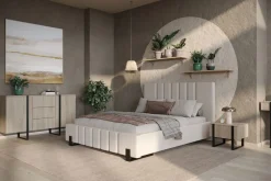 Bogart Szafki I Regały*2 x VERICA SZAFKA NOCNA 50 1SZ - dąb biszkoptowy / czarne nogi