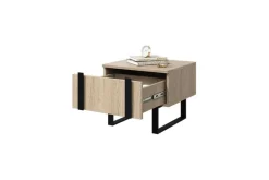 Bogart Szafki I Regały*2 x VERICA SZAFKA NOCNA 50 1SZ - dąb biszkoptowy / czarne nogi