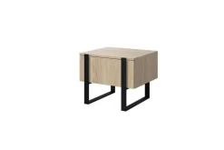 Bogart Szafki I Regały*2 x VERICA SZAFKA NOCNA 50 1SZ - dąb biszkoptowy / czarne nogi