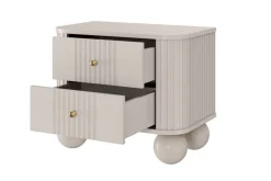 Bogart Szafki Nocne*2 x VESPER SZAFKA NOCNA 56 2SZ - cashmere mdf / cashmere / złote uchwyty / nogi kule