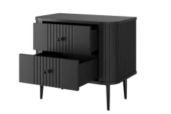 Bogart Szafki Nocne*2 x VESPER SZAFKA NOCNA 56 2SZ - czarny mdf / czarny mdf / czarne nogi