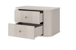 Bogart Szafki Nocne*2 x VESPER SZAFKA NOCNA 56 2SZ - cashmere mdf / cashmere / złote uchwyty / wisząca