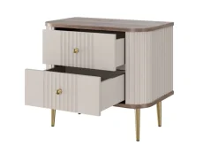 Bogart Szafki Nocne*2 x VESPER SZAFKA NOCNA 56 2SZ - cashmere mdf / orzech / złote nogi
