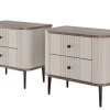 Bogart Szafki Nocne*2 x VESPER SZAFKA NOCNA 56 2SZ - cashmere mdf / orzech / czarne nogi
