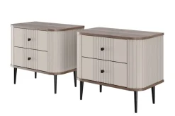 Bogart Szafki Nocne*2 x VESPER SZAFKA NOCNA 56 2SZ - cashmere mdf / orzech / czarne nogi
