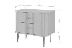 Bogart Szafki Nocne*2 x VESPER SZAFKA NOCNA 56 2SZ - cashmere mdf / orzech / czarne nogi