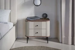 Bogart Szafki Nocne*2 x VESPER SZAFKA NOCNA 56 2SZ - cashmere mdf / orzech / czarne nogi