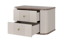 Bogart Szafki Nocne*2 x VESPER SZAFKA NOCNA 56 2SZ - cashmere mdf / orzech / złote uchwyty / wisząca