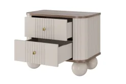 Dzieci Bogart Szafki Nocne Do Pokoju Młodzieżowego|Szafki Nocne Do Pokoju Dziecięcego*2 x VESPER SZAFKA NOCNA 56 2SZ - cashmere mdf / orzech / złote uchwyty / nogi kule