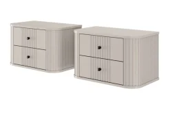 Bogart Szafki Nocne*2 x VESPER SZAFKA NOCNA 56 2SZ - cashmere mdf / cashmere / czarne uchwyty / wisząca