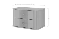 Bogart Szafki Nocne*2 x VESPER SZAFKA NOCNA 56 2SZ - cashmere mdf / cashmere / czarne uchwyty / wisząca