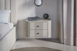 Bogart Szafki Nocne*2 x VESPER SZAFKA NOCNA 56 2SZ - cashmere mdf / cashmere / czarne uchwyty / wisząca