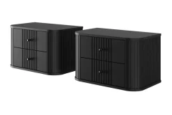 Bogart Szafki Nocne*2 x VESPER SZAFKA NOCNA 56 2SZ - czarny mdf / czarny mdf / czarne uchwyty / wisząca