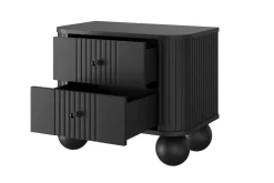 Bogart Szafki Nocne*2 x VESPER SZAFKA NOCNA 56 2SZ - czarny mdf / czarny mdf / czarne uchwyty / nogi kule