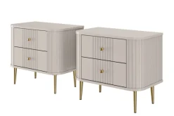 Bogart Szafki Nocne*2 x VESPER SZAFKA NOCNA 56 2SZ - cashmere mdf / cashmere / złote nogi