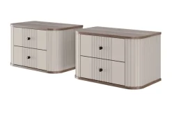 Bogart Szafki Nocne*2 x VESPER SZAFKA NOCNA 56 2SZ - cashmere mdf / orzech / czarne uchwyty / wisząca