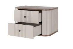 Bogart Szafki Nocne*2 x VESPER SZAFKA NOCNA 56 2SZ - cashmere mdf / orzech / czarne uchwyty / wisząca