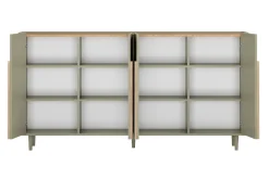 Bogart Komody Do Biura|Komody Do Przedpokoju*AMILIO KOMODA 200 4D - eukaliptus / dąb baltic dune / uchwyty dąb naturalny / nogi eukaliptus