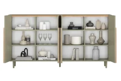 Bogart Komody Do Biura|Komody Do Przedpokoju*AMILIO KOMODA 200 4D - eukaliptus / dąb baltic dune / uchwyty dąb naturalny / nogi eukaliptus