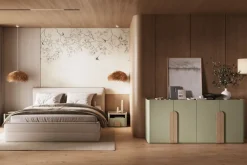 Bogart Komody Do Biura|Komody Do Przedpokoju*AMILIO KOMODA 200 4D - eukaliptus / dąb baltic dune / uchwyty dąb naturalny