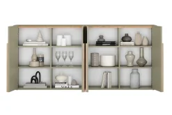 Bogart Komody Do Biura|Komody Do Przedpokoju*AMILIO KOMODA 200 4D - eukaliptus / dąb baltic dune / uchwyty dąb naturalny