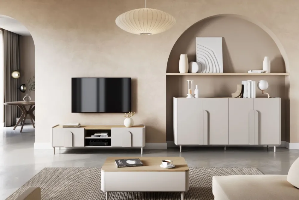 Bogart Szafki Rtv Do Salonu|Szafki Rtv*AMILIO RTV 170 1K1SZ - cashmere / dąb olejowany / uchwyty cashmere / nogi cashmere