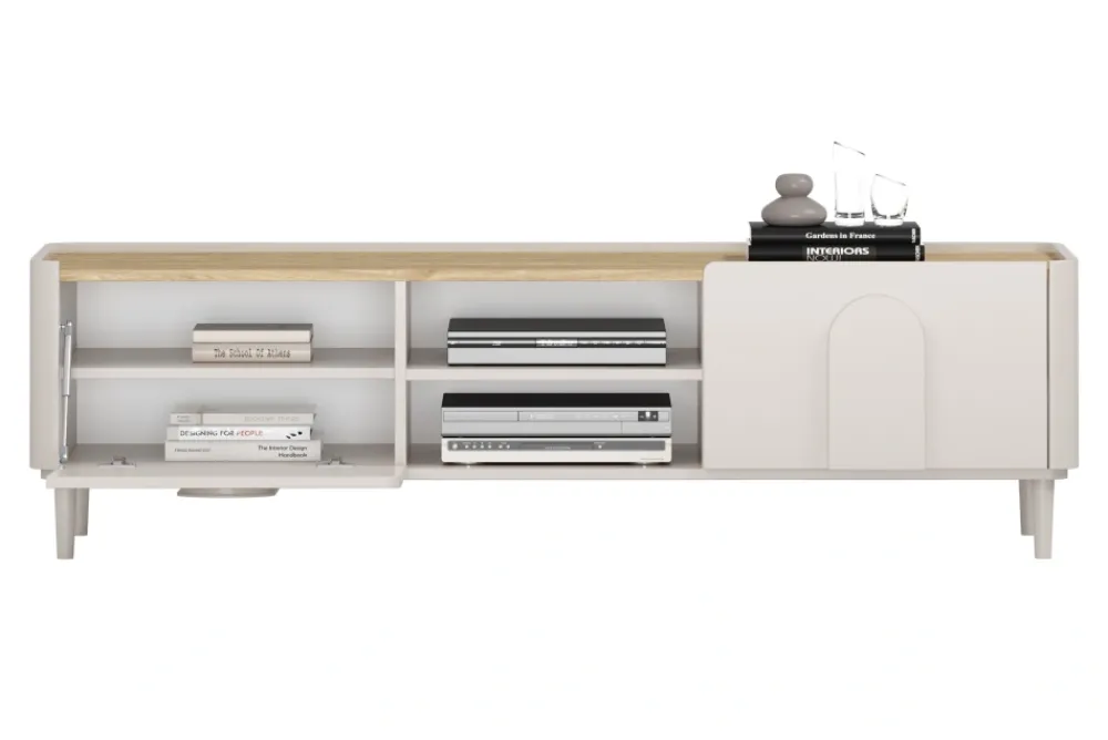 Bogart Szafki Rtv Do Salonu|Szafki Rtv*AMILIO RTV 170 1K1SZ - cashmere / dąb olejowany / uchwyty cashmere / nogi cashmere