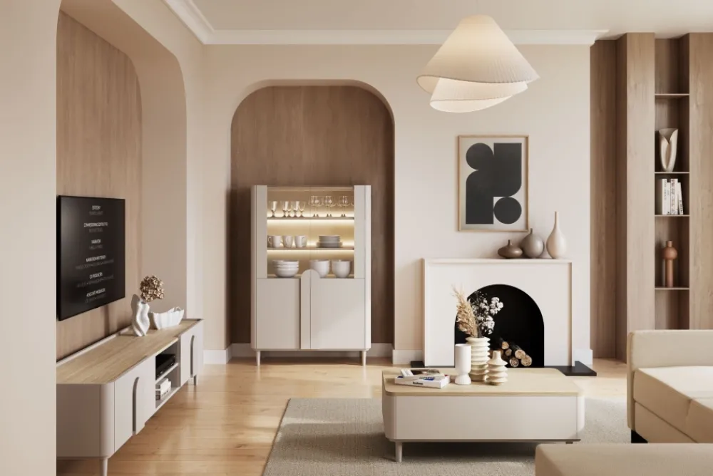 Bogart Szafki Rtv Do Salonu|Szafki Rtv*AMILIO RTV 220 1K1SZ - cashmere / dąb olejowany / uchwyty cashmere / nogi cashmere