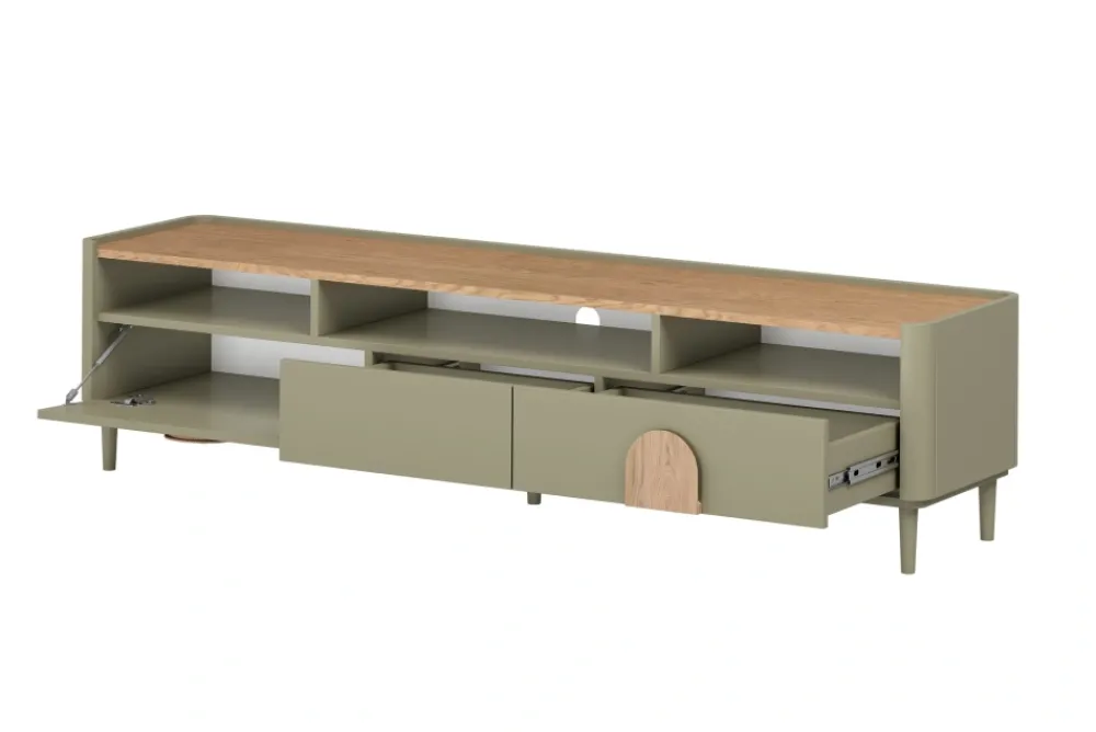 Bogart Szafki Rtv Do Salonu|Szafki Rtv*AMILIO RTV 200 1K2SZ - eukaliptus / dąb baltic dune / uchwyty dąb naturalny / nogi eukaliptus