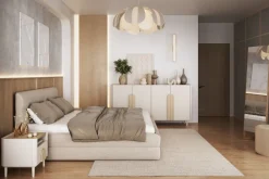 Bogart Szafki I Regały Do Pokoju Młodzieżowego|Szafki Nocne Do Pokoju Młodzieżowego*AMILIO SZAFKA NOCNA 50 1SZ - cashmere / dąb olejowany / uchwyty dąb jasny / nogi cashmere