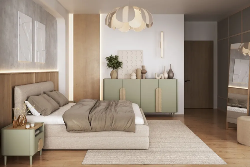 Bogart Szafki I Regały Do Pokoju Młodzieżowego|Szafki Nocne Do Pokoju Młodzieżowego*AMILIO SZAFKA NOCNA 50 1SZ - eukaliptus / dąb baltic dune / uchwyty dąb naturalny / nogi eukaliptus