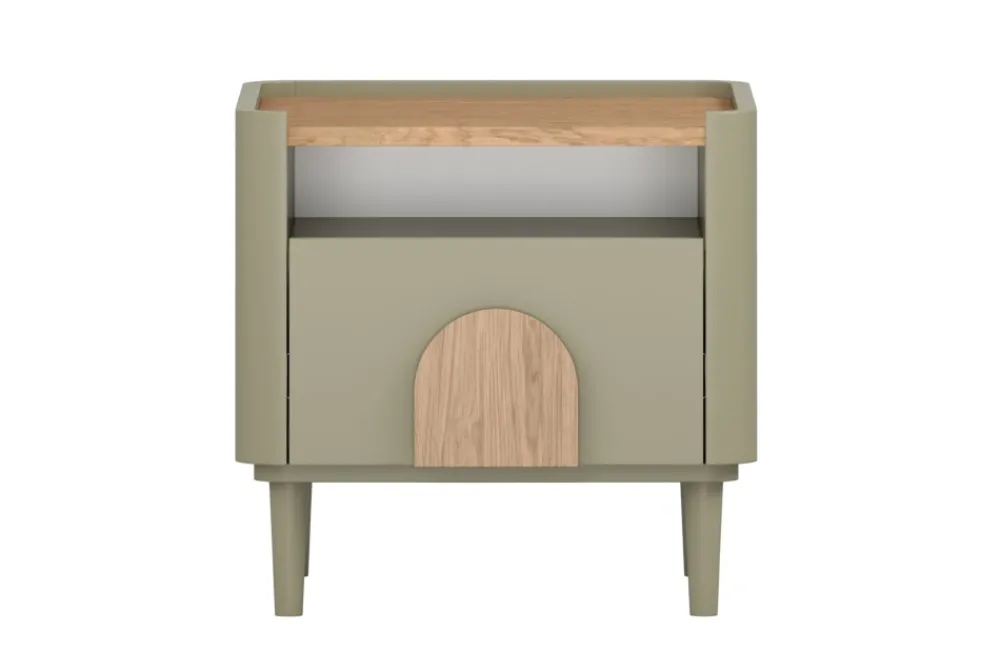 Bogart Szafki I Regały Do Pokoju Młodzieżowego|Szafki Nocne Do Pokoju Młodzieżowego*AMILIO SZAFKA NOCNA 50 1SZ - eukaliptus / dąb baltic dune / uchwyty dąb naturalny / nogi eukaliptus