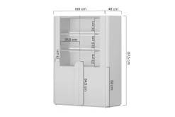 Bogart Witryny Do Jadalni|Witryny*AMILIO WITRYNA 100 2D - cashmere / dąb olejowany / uchwyty cashmere