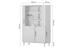 Bogart Witryny Do Jadalni|Witryny Do Salonu*AMILIO WITRYNA 100 2D - cashmere / dąb olejowany / uchwyty cashmere / nogi cashmere