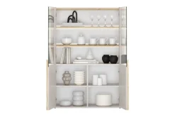 Bogart Witryny Do Jadalni|Witryny Do Salonu*AMILIO WITRYNA 100 2D - cashmere / dąb olejowany / uchwyty dąb jasny