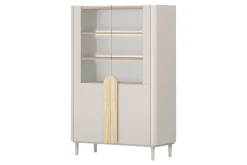 Bogart Witryny Do Jadalni|Witryny Do Salonu*AMILIO WITRYNA 100 2D - cashmere / dąb olejowany / uchwyty dąb jasny / nogi cashmere