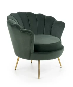 Halmar Fotele Do Biura|Fotele Do Sypialni*AMORINITO fotel wypoczynkowy ciemny zielony / złoty1 sztuka