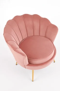 Halmar Fotele Do Sypialni|Fotele Do Salonu*AMORINITO fotel wypoczynkowy jasny różowy / złoty1 sztuka