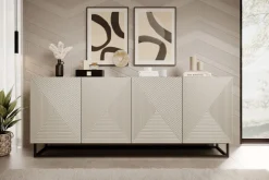 Bogart Komody*ASHA KOMODA 200 4D - cashmere / czarny stelaż