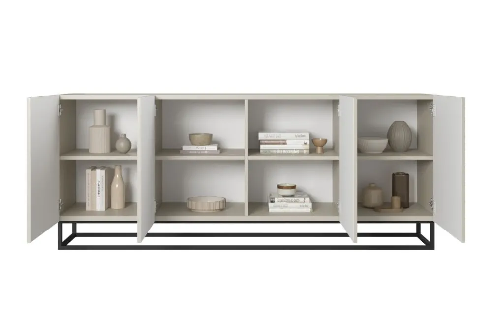 Bogart Komody*ASHA KOMODA 200 4D - cashmere / czarny stelaż