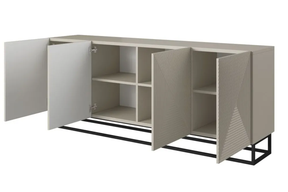 Bogart Komody*ASHA KOMODA 200 4D - cashmere / czarny stelaż