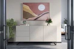 Bogart Komody*ASHA KOMODA 167 2D3SZ - cashmere / czarny stelaż